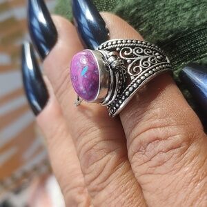 Purple Turquoise Poison Ring